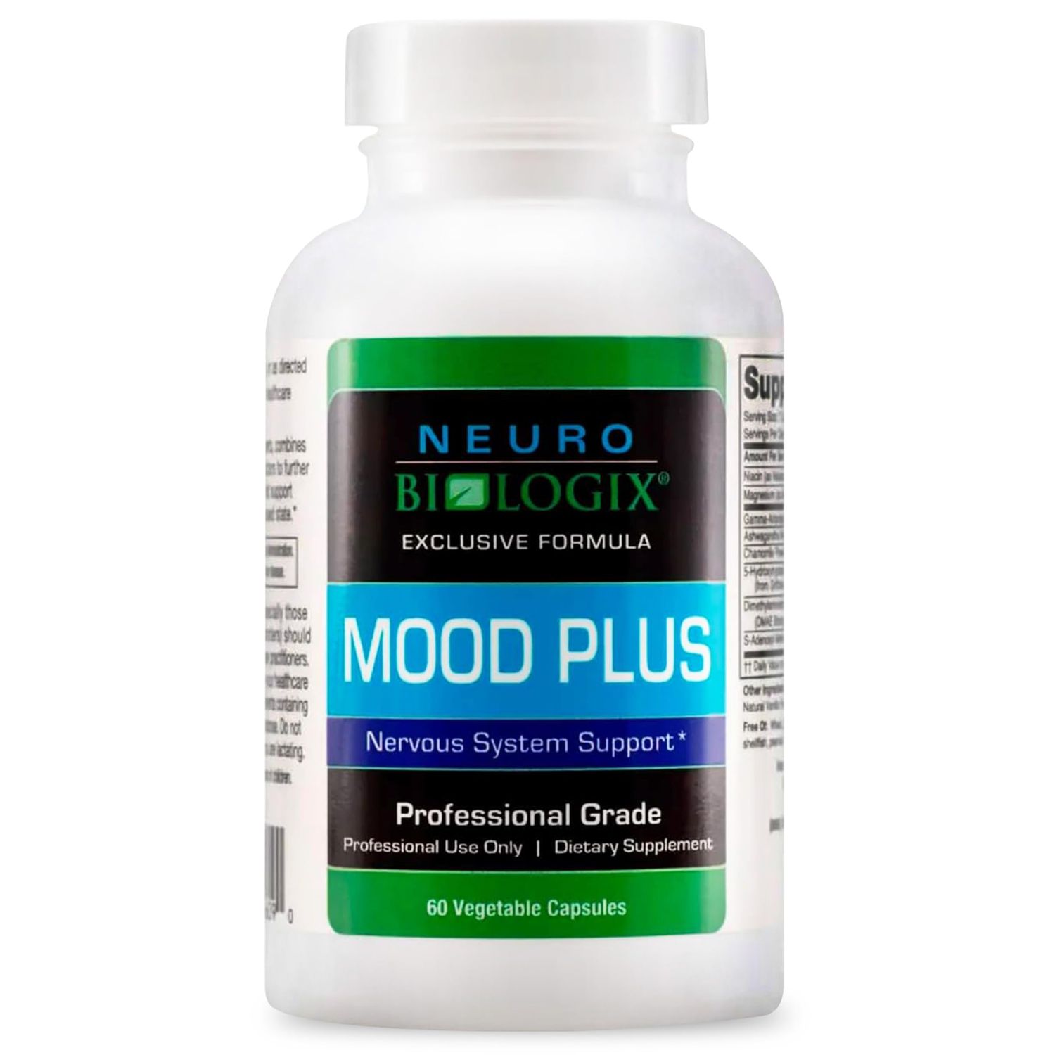 Neuro biologix Mood Plus - Mood Support Supplement, Stress Relief and Mood Booster, Vitamins for Improved Moods &amp; Calming Effects, with 5HTP, Niacin &amp; GABA, 60 Capsules
