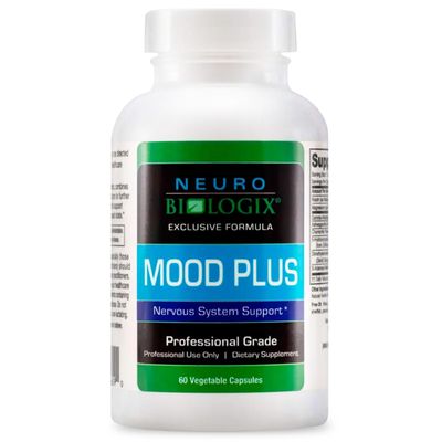 Neuro biologix Mood Plus - Mood Support Supplement, Stress Relief and Mood Booster, Vitamins for Improved Moods &amp; Calming Effects, with 5HTP, Niacin &amp; GABA, 60 Capsules