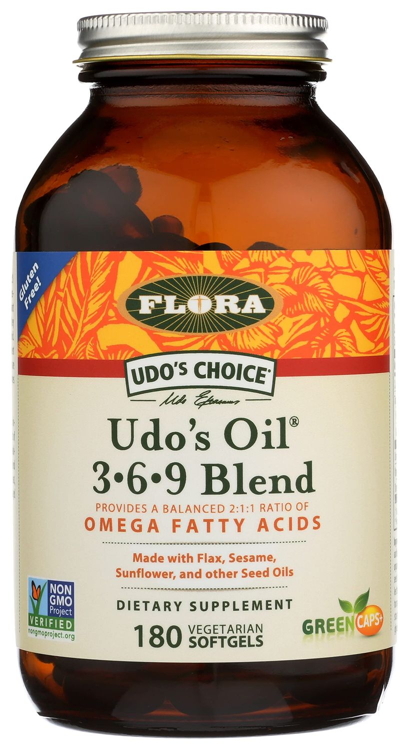 FLORA - Udo&#39;s Choice, Omega 369 Oil Blend, Vegetarian Capsules, 180 Count,61582