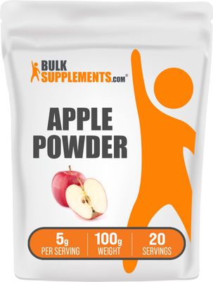 BulkSupplements.com Apple Powder - Apple Fruit Powder, Superfood for Digestive Support - Natural &amp; Gluten Free, 5g per Serving, 100g (3.5 oz) (Pack of 1)