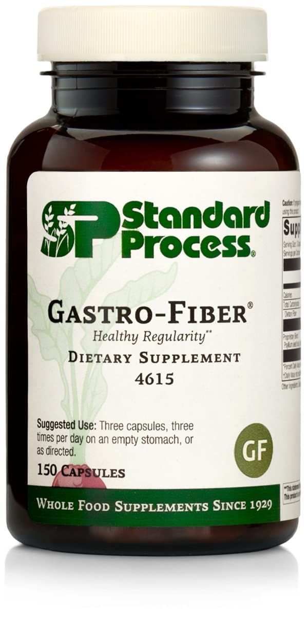 Standard Process Gastro-Fiber - Whole Food Digestion and Digestive Health, Indigestion, and Cramps with Collinsonia Root, Apple Pectin, and Fennel Seed - 150 Capsules