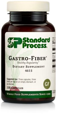 Standard Process Gastro-Fiber - Whole Food Digestion and Digestive Health, Indigestion, and Cramps with Collinsonia Root, Apple Pectin, and Fennel Seed - 150 Capsules