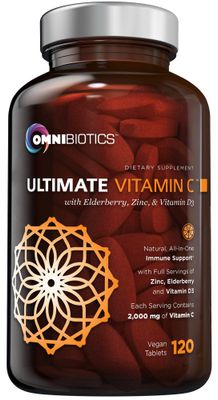 Ultimate Vitamin C 2000 mg with Zinc, Elderberry, Vitamin D3 - Natural Vitamin C Immune Support &amp; Antioxidant - High Dose Vitamin C Tablets - Organic Vitamin C Supplements 120 Vegan Tablets