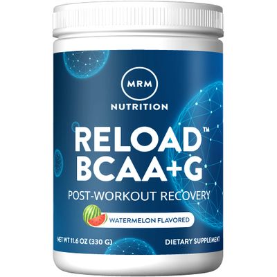 MRM Nutrition Reload BCAA+G Post-Workout Recovery | Watermelon Flavored | 9.6g Amino Acids | with CarnoSyn | Muscle Recovery | Keto Friendly | 26 Servings