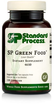 Standard Process SP Green Food - Whole Food Metabolism, Cholesterol, Toxin, and Liver Support with Alfalfa, Buckwheat, Barley, Brussels Sprouts, and Kale - Vegetarian, Gluten Free - 150 Capsules