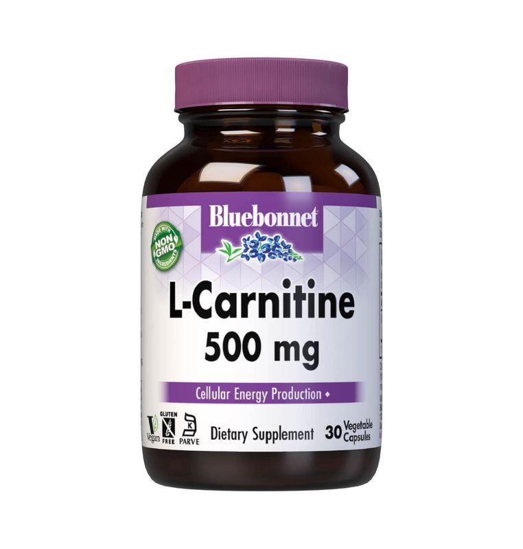 Bluebonnet Nutrition L-Carnitine 500mg, Transports Fatty Acids*, Boosts Cellular Energy*, Soy-Free, Gluten-Free, Non-GMO, Kosher Certified, Vegan, 30 Vegetable Capsules, 30 Servings