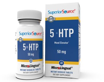Superior Source 5-HTP (5-hydroxytryptophan) 50 mg, Quick Dissolve MicroLingual Tablets, 60 Ct, Neurotransmitter Support, Supports Restful Sleep, Non-GMO