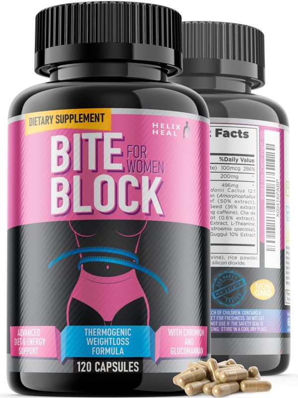 Appetite Suppressant for Weight Loss Women - Pills for Bloating Relief &amp; Carb Blocker, Thermogenic Belly Fat Burner w/Chromium Caffeine Glucomannan - Diet Pills Work Fast, Pack of 2