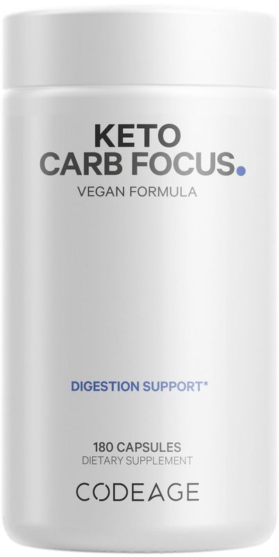 Codeage Keto Carb, White Kidney Bean, Green Tea &amp; Cinnamon Bark Supplement, Triple Action Keto Cheat Vegan Pills, Ketogenic, Low Carb Diet Sugar, 3 Months Supply, Non-GMO, Gluten-Free, 180 Capsules