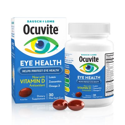 Ocuvite Eye Vitamin &amp; Mineral Supplement, Contains Zinc, Vitamins C, E, Omega 3, Lutein, &amp; Zeaxanthin, 30 Softgels