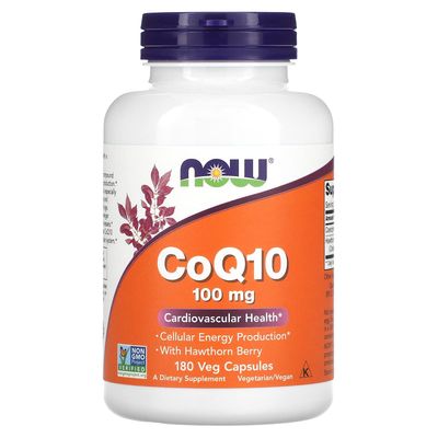 NOW Coq10 100 mg,180 Veg Capsules