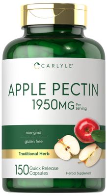 Carlyle Apple Pectin | 1950mg | 150 Capsules | Non-GMO &amp; Gluten Free Herbal Supplement