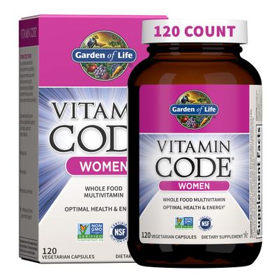 Garden of Life Multivitamin for Women, Vitamin Code Women&#39;s Multi - 120 Capsules, Whole Food Womens Multi, Vitamins, Iron, Folate not Folic Acid &amp; Probiotics for Womens Energy, Vegetarian Supplements