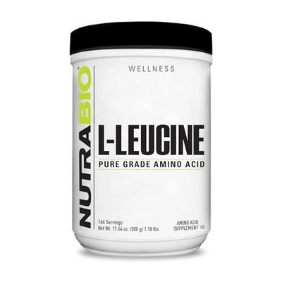 NutraBio 100% Pure L-Leucine - Muscle Recovery and Support - Naturally Fermented Free Form Amino Acid - Vegan, Non-GMO, Gluten Free - (500 Grams)