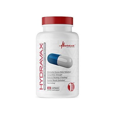 Metabolic Nutrition, Hydravax - Premium Diuretic Water Pills, Natural &amp; Safe, Eliminates Water Retention, with Dandelion, Magnesium, Green Tea Extract, Cranberry Powder, 30 Capsules, 1 Dose Daily