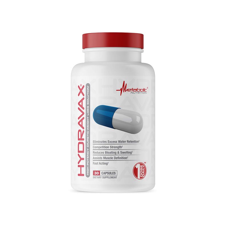 Metabolic Nutrition, Hydravax - Premium Diuretic Water Pills, Natural &amp; Safe, Eliminates Water Retention, with Dandelion, Magnesium, Green Tea Extract, Cranberry Powder, 30 Capsules, 1 Dose Daily