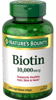 Nature&#39;s Bounty Biotin 10,000 mcg, 250 Rapid Release Softgels