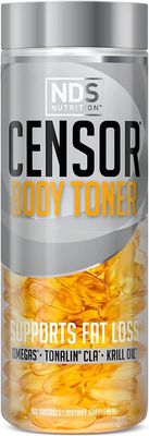 Censor - Fat Loss and Body Toner with CLA, Fish Oil, Safflower and Omega 3-6-9 Blend - Dietary Supplement for Improved Energy, Metabolism and Health - 180 Softgels