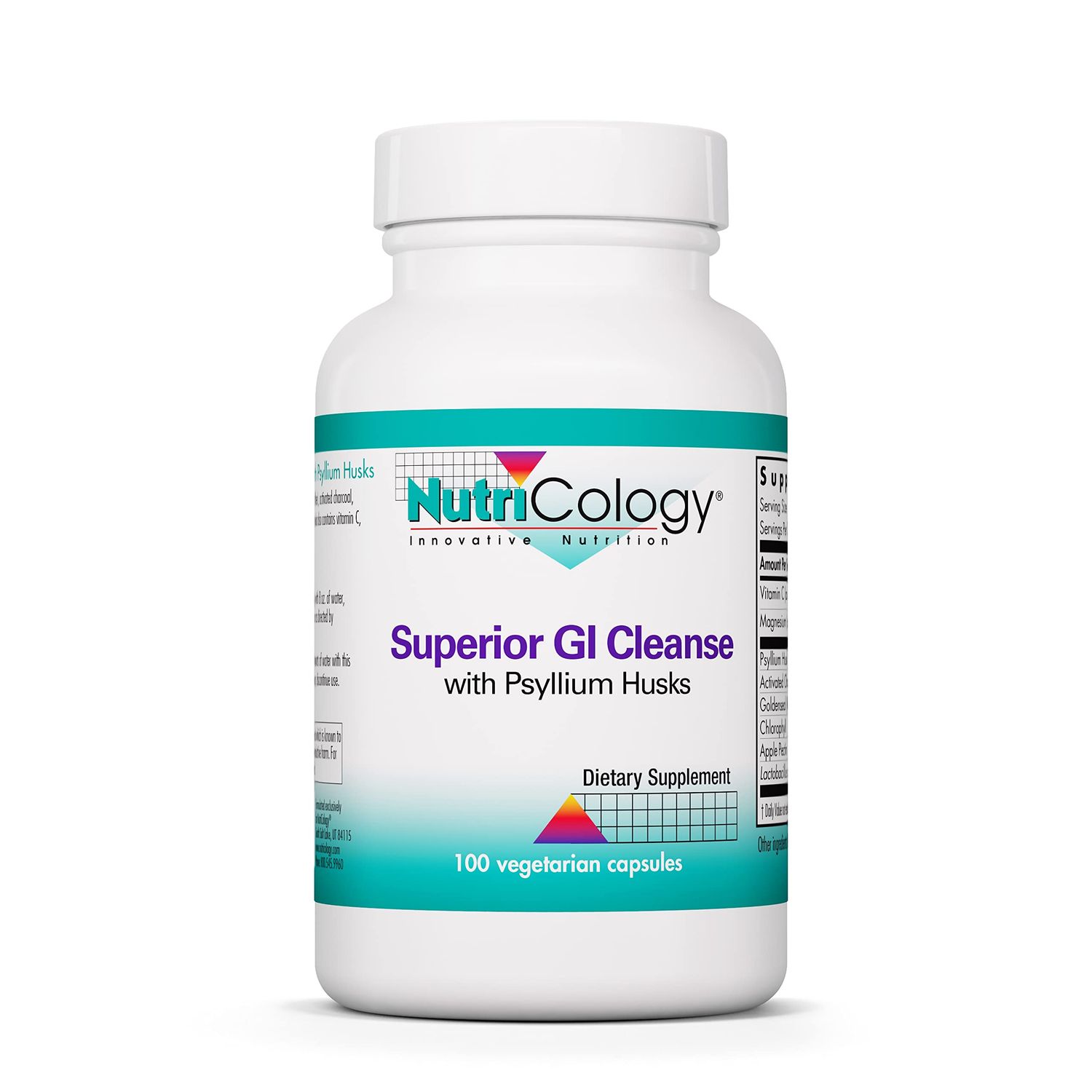 Nutricology Superior GI Cleanse Supplement - Gut Cleanse Detox, Constipation Relief for Men &amp; Women, Colon Cleanse, Magnesium - 100 Count
