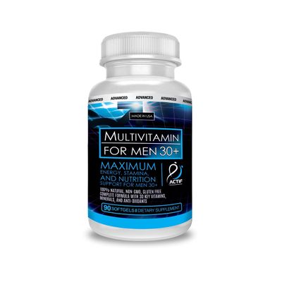 ACTIF Organic Multivitamin for Men Age 30+ with 30 Organic Vitamins and Organic Herbs, Non-GMO, Made in USA, 90 Count