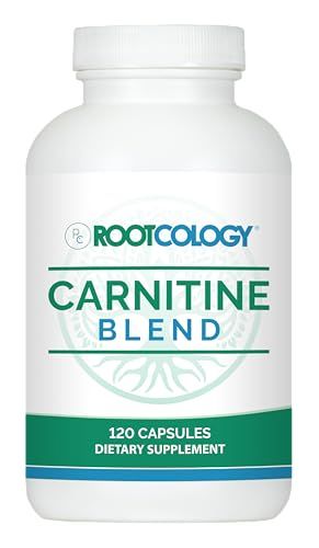 Rootcology Carnitine Blend - L-Carnitine &amp; Acetyl-L-Carnitine Formula by Izabella Wentz Author of The Hashimoto&#39;s Protocol, Ideal for Vegetarians (120 Capsules)