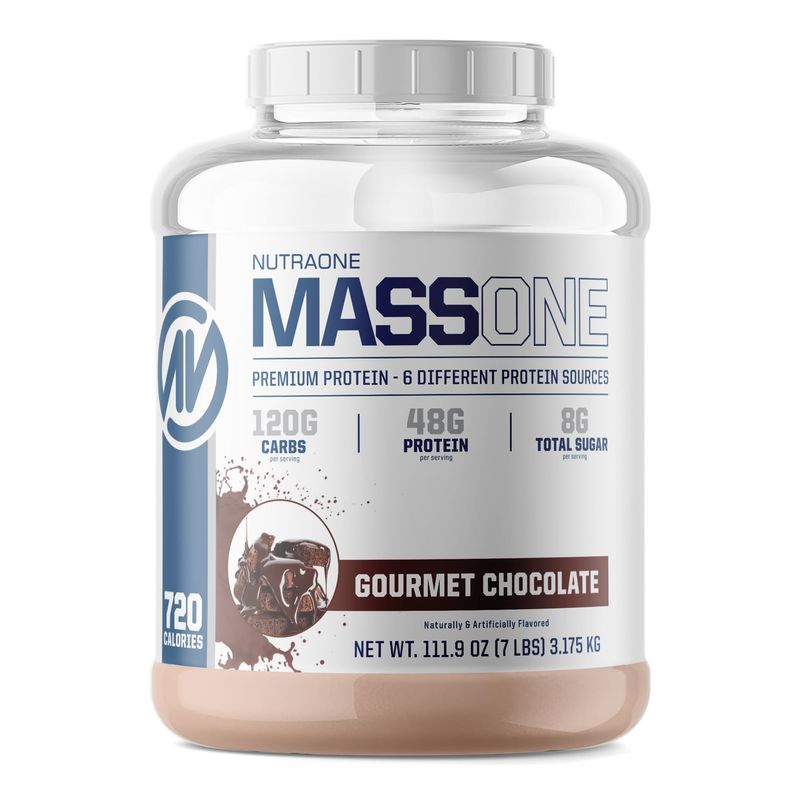 NutraOne Massone Mass Gainer Protein Powder Gain Mass Protein Meal Replacement (Vanilla - 7 lbs.)