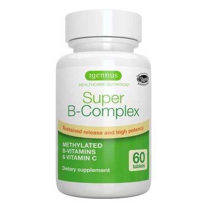 Super B-Complex - Methylated B Vitamins, MTHFR Supplement with Methylfolate & B12 Methylcobalamin, Sustained Release, Clean Label, Vegan, Lab Verified, 60 Small Tablets by Igennus