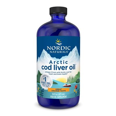 Nordic Naturals Arctic Cod Liver Oil, Orange - 16 oz - 1060 mg Total Omega-3s with EPA &amp; DHA - Heart &amp; Brain Health, Healthy Immunity, Overall Wellness - Non-GMO - 96 Servings