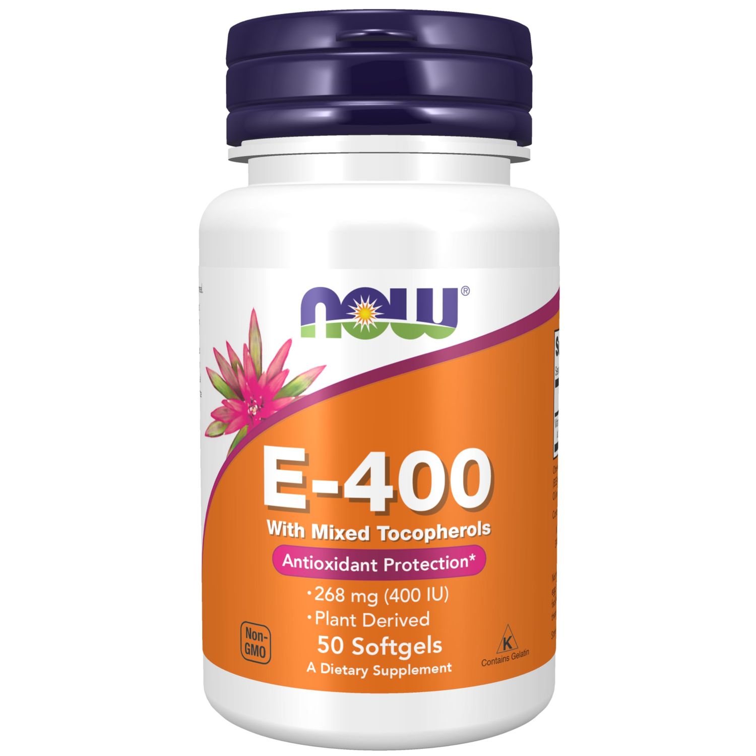 NOW Foods Supplements, Vitamin E-400 IU Mixed Tocopherols, Antioxidant Protection*, 50 Softgels