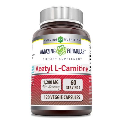 Amazing Formulas Acetyl L-Carnitine Supplement | 1200 Mg | 120 Veggie Capsules | Non-GMO | Gluten Free | Made in USA