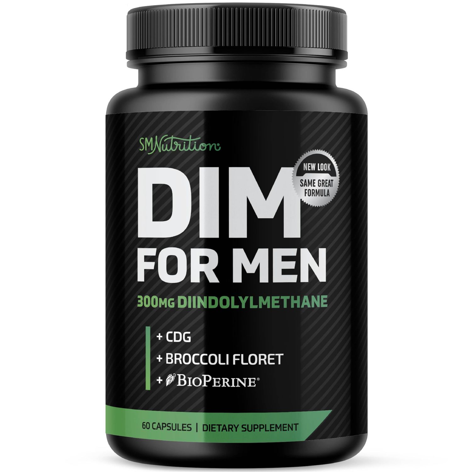 DIM 300mg For Men, Estrogen Blocker &amp; Aromatase Inhibitor | Extra Strength Mens Hormone Balance &amp; Fitness Booster Supplement with Diindolylmethane Plus CDG &amp; Sulforaphane | Gluten-Free | 60 Capsules