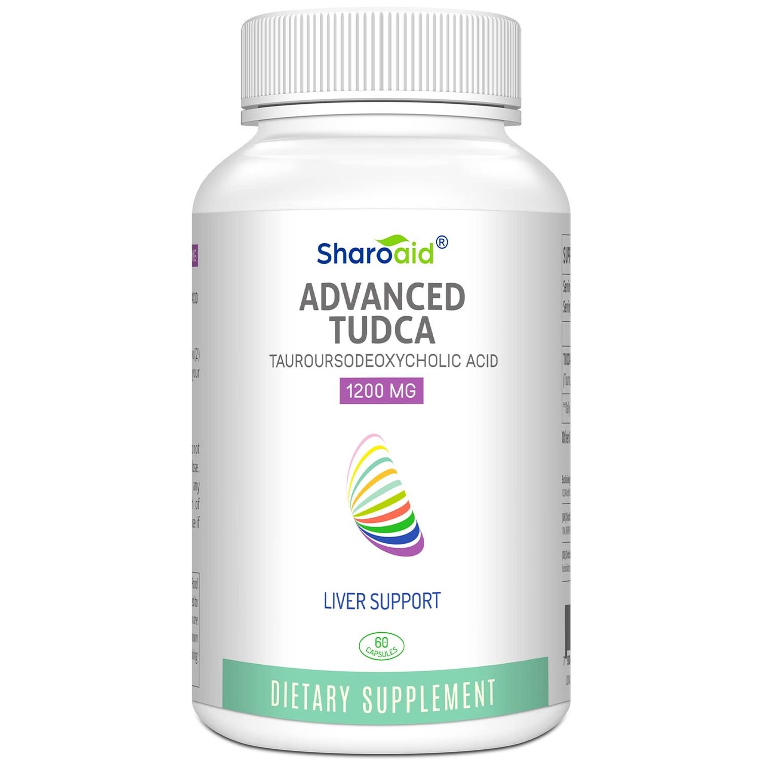 Sharoaid TUDCA Liver Support Supplements 1200 mg-Third Party Tested-High Strength Formula-Bile Salts for Liver Detox Cleanse-Vegan Capsules for Liver,Kidney,Gallbladder Health,1 Bottle-60 Capsules