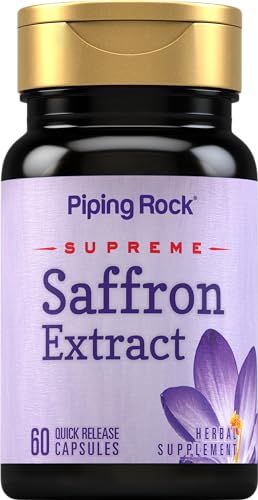 Piping Rock Saffron Supplement | 60 Capsules | Non-GMO, Gluten Free