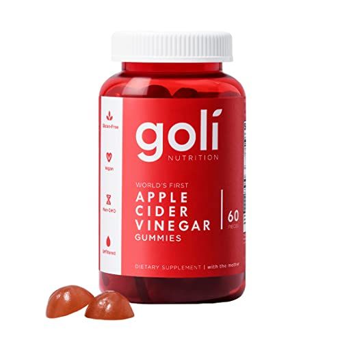 Goli Apple Cider Vinegar Gummy Vitamins - 60 Count - Vitamin B12, Gelatin-Free, Gluten-Free, Vegan &amp; Non-GMO