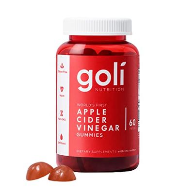 Goli Apple Cider Vinegar Gummy Vitamins - 60 Count - Vitamin B12, Gelatin-Free, Gluten-Free, Vegan &amp; Non-GMO