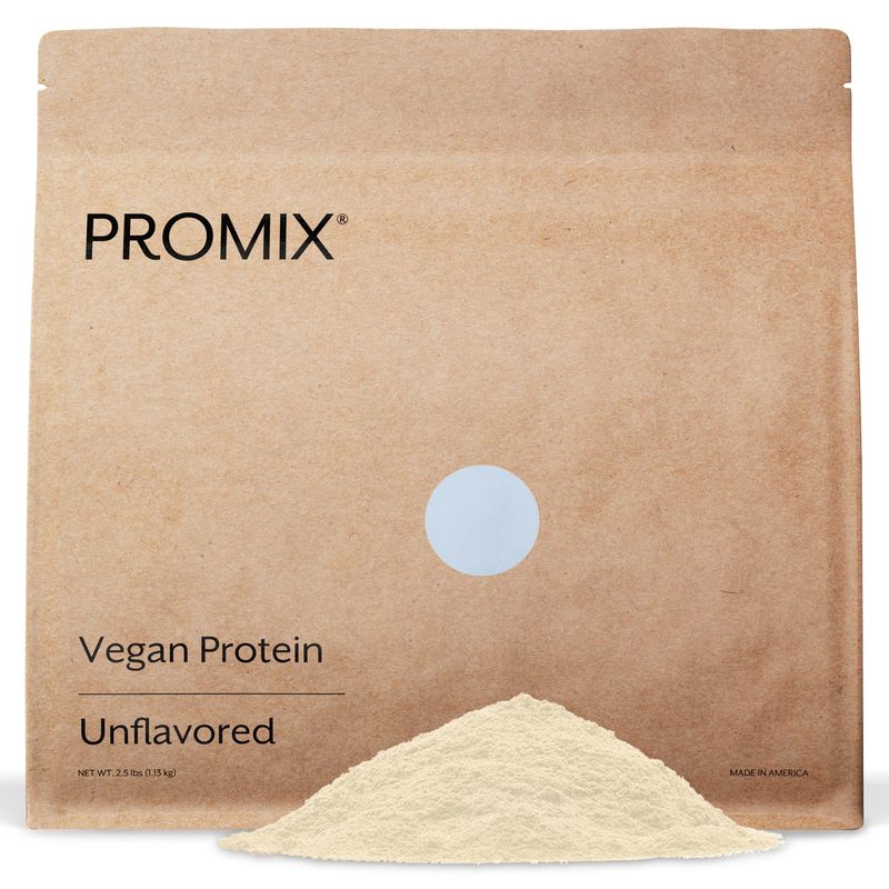 Promix Plant-Based Vegan Protein Powder, Unflavored - 2.5lb Bulk - Pea Protein &amp; Vitamin B-12 - Post Workout Fitness &amp; Nutrition Shakes, Smoothies, Baking &amp; Cooking Recipes - Gluten-Free