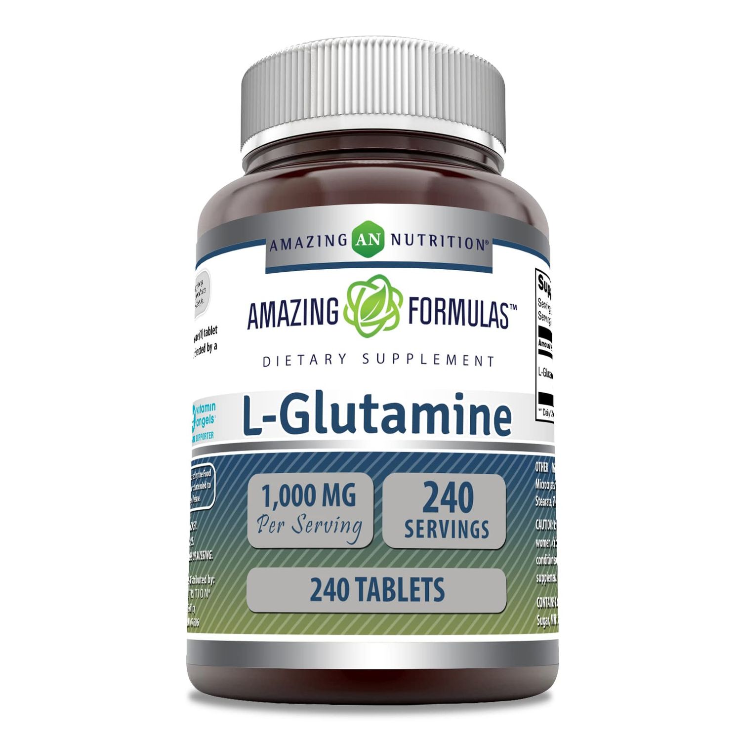 Amazing Formulas L-Glutamine Supplement | 1000 Mg Per Serving | 240 Tablets | Non-GMO | Gluten Free | Made in USA