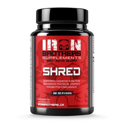 Iron Brothers Supplements Shred for Men &amp; Women | Strong Appetite Suppressant for Weight Loss Management | Supports Cognitive Function Promotes Endurance Increases Energy - Fat Burner - Reduce Craving