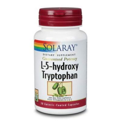 Solaray L-5-HTP w/ B6 &amp; C, Veg Cap (Btl-Plastic) | 100mg 30ct