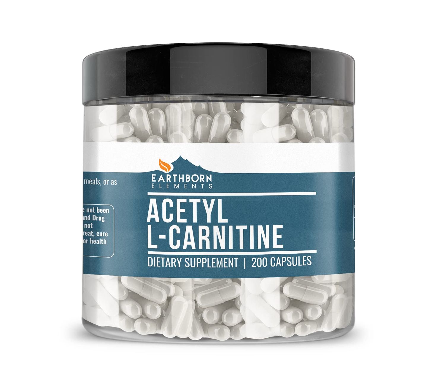 Earthborn Elements Acetyl L-Carnitine, 200 Capsules, Pure &amp; Undiluted, No Additives