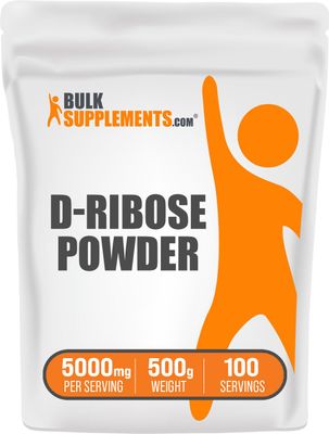 BulkSupplements.com D-Ribose Powder - D-Ribose Supplement, Ribose 5000mg, for Energy Support - Unflavored &amp; Gluten Free, 5000mg per Serving, 500g (1.1 lbs) (Pack of 1)