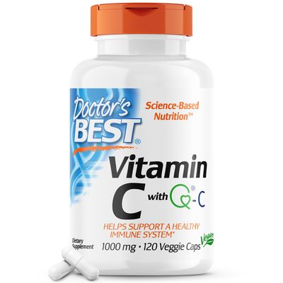 Doctor&#39;s Best Vitamin C with Q-C - Vitamin C 1000mg Non-GMO, Vegan, Gluten Free, Soy Free, Sourced from Scotland Veggie Caps, 120 Count