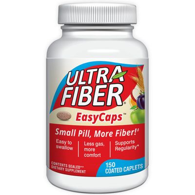 Ultra-Fiber Caplets - The Small Pill with More Fiber - Fiber Support for Regularity - 150ct
