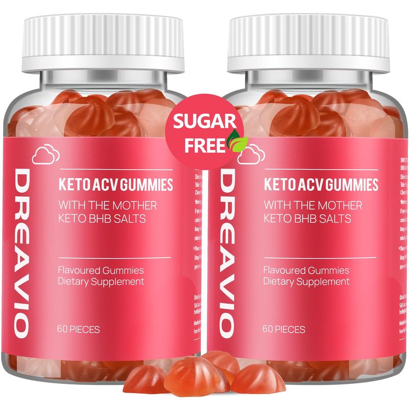 DREAVIO Keto ACV Gummies - Sugar Free ACV Keto Gummies Apple Cider Vinegar Gummies for Women &amp; Men, Vegan Keto Apple Cider Vinegar Supplement 120 Gummies