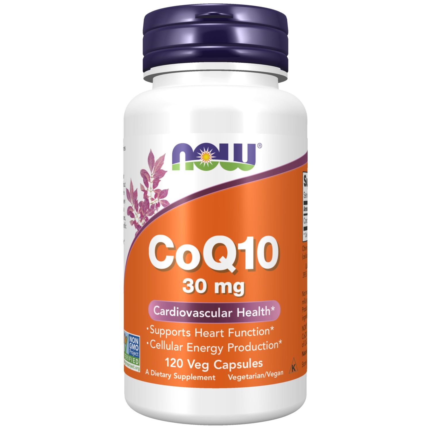 NOW Foods Supplements, CoQ10 30 mg, Pharmaceutical Grade, All-Trans Form produced by Fermentation, 120 Veg Capsules