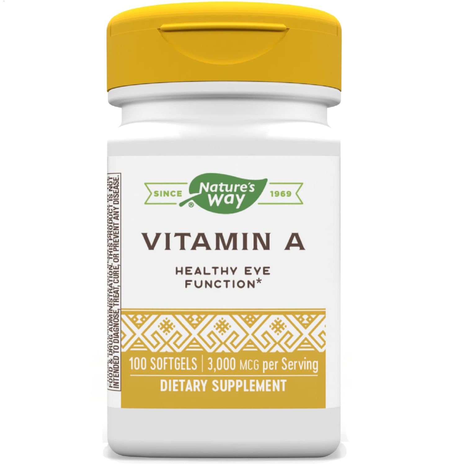 Nature&#39;s Way Vitamin A, High Potency, Supports Healthy Eye Function*, 3,000 mcg per Serving, 100 Softgels (Packaging May Vary)
