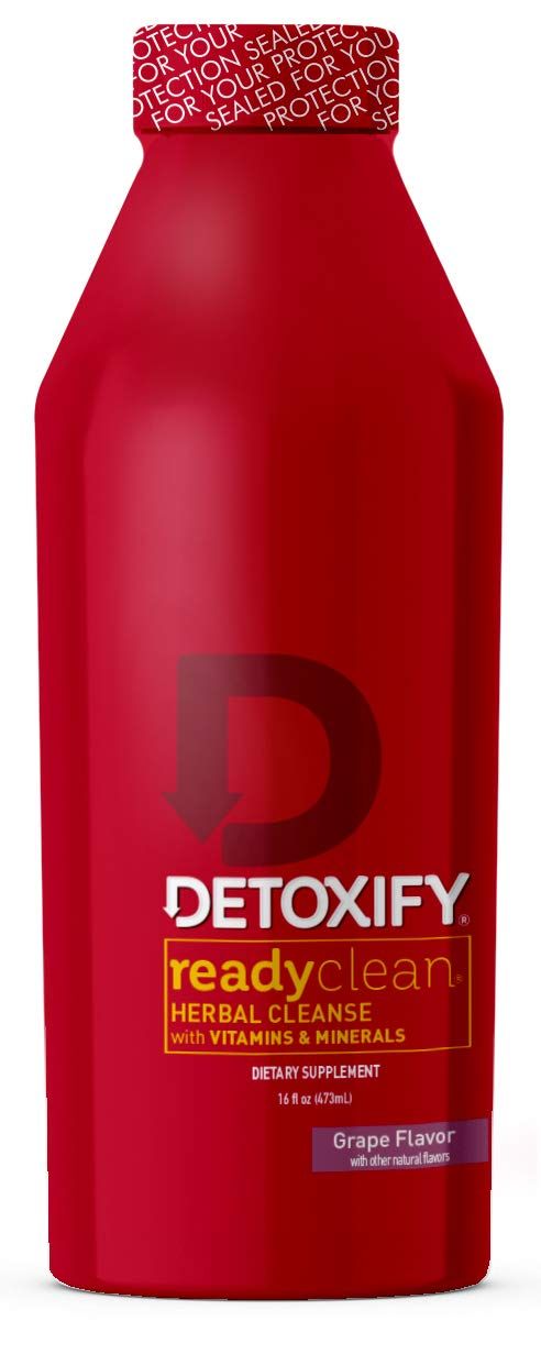 Detoxify - Ready Clean Herbal Cleanse - Grape- 16 oz - Formulated Herbal Detox Drink - Milk Thistle Seed Extract &amp; Burdock Root Extract - Plus Sticker
