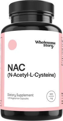 Wholesome Story NAC Supplement N Acetyl Cysteine 600 mg | Liver, Lung, &amp; Fertility Support | 120 Capsules | 120 Day Supply