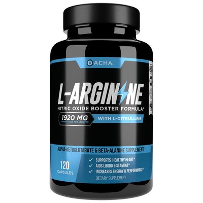 DACHA Premium L Arginine Pills 1920 MG - 120 VCAPS AAKG Nitric Oxide Precursor, L-Citrulline HCL, Beta Alanine, Essential Amino Acids for Energy, Muscle Growth, Heart Health, Vascularity &amp; Stamina