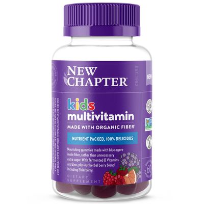 New Chapter Kids Multivitamin Gummies - 50% Less Sugar, Kids Gummy Vitamins with Vitamins C, D3 &amp; Zinc, Non-GMO, Gluten Free, Berry-Citrus, 60ct